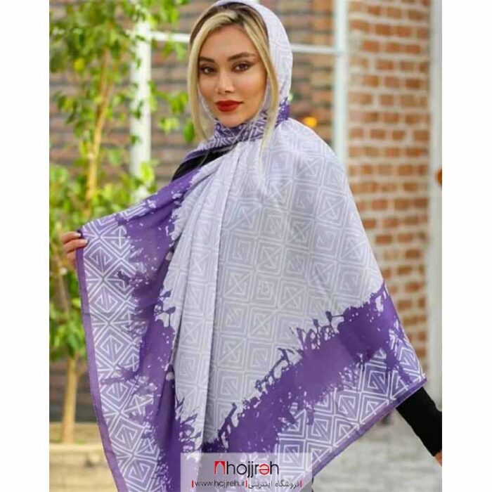 خرید روسری نخی منگوله دار بنفش رنگ سال از حجره