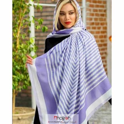 خرید روسری نخی منگوله دار بنفش رنگ سال از حجره