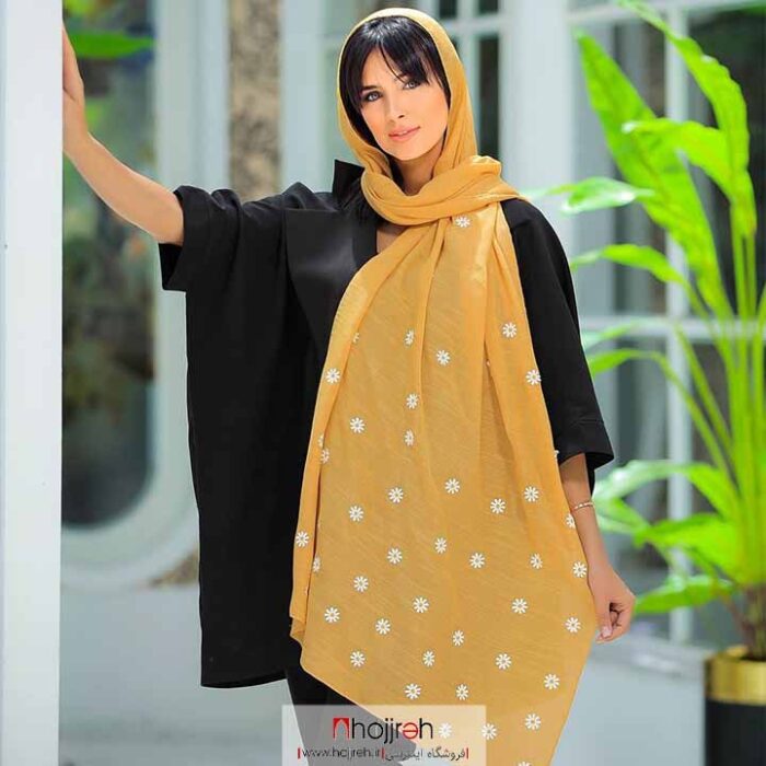خرید و قیمت شال اسلپ طرح بابونه رنگ زرد از حجره دیبا گالری