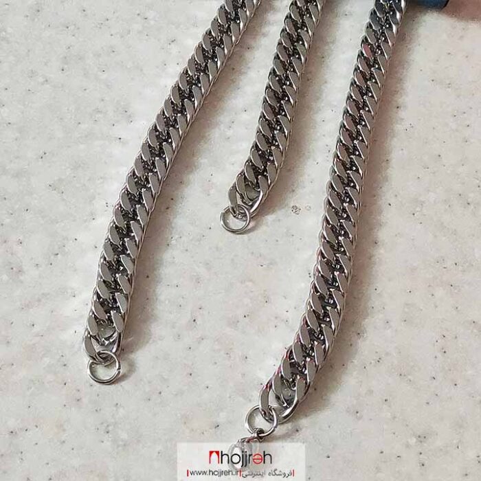 خرید و قیمت ست گردنبند و دستبند استیل نقره ای از حجره