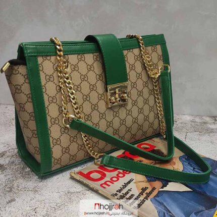 خرید و قیمت کیف بزرگ زنانه طرح گوچی GUCCI کرم سبز از حجره