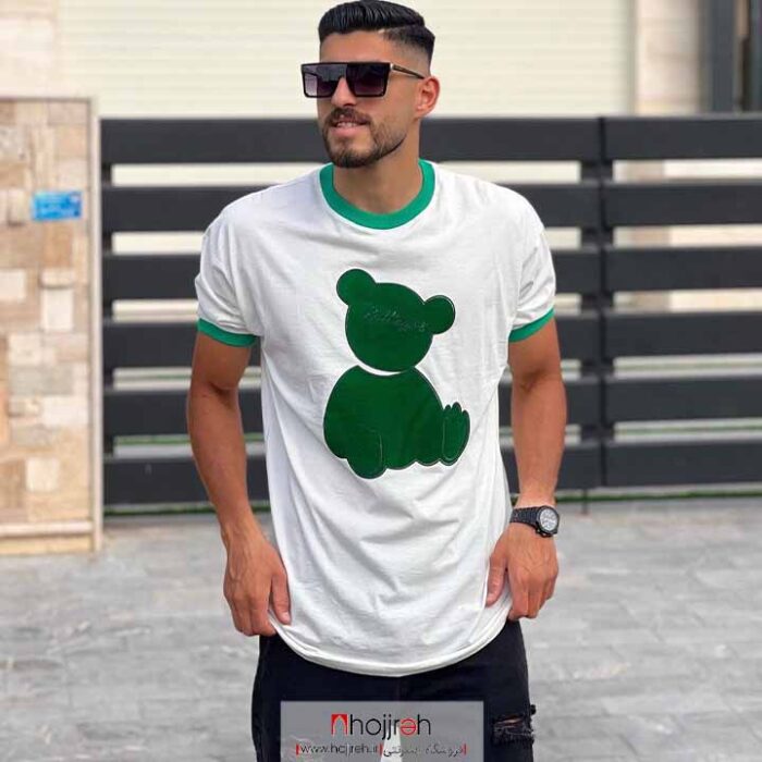 خرید و قیمت تیشرت مردانه آستین کش بوتگا ونتا سفید سبز از حجره