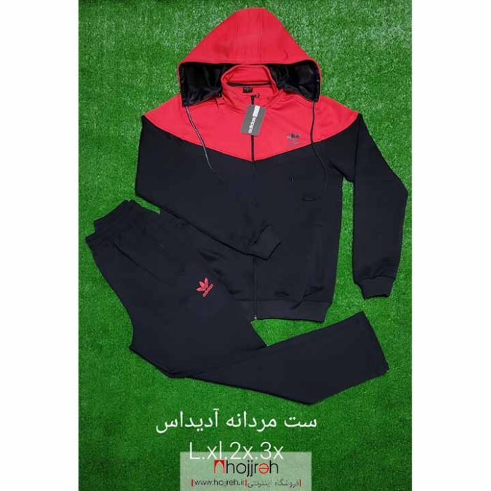 خرید و قیمت گرمکن و شلوار آدیداس ADIDAS مشکی قرمز از حجره