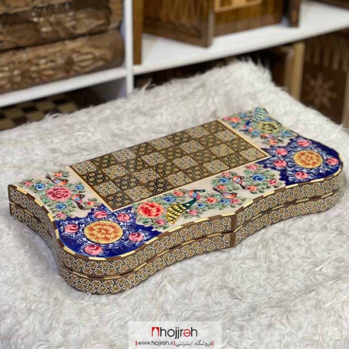 قیمت و خرید تخته نرد و شطرنج خاتم دالبری از حجره
