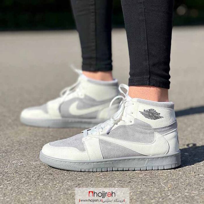 خرید و قیمت کتانی مردانه نایک ایر جردن تروایس Nike Air Jordan Travis طوسی سفید از حجره