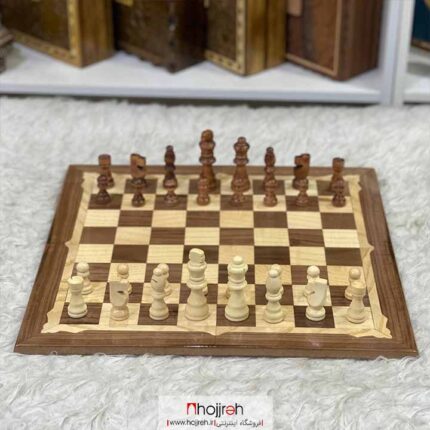 قیمت و خرید صفحه شطرنج چوبی معرق کاری از حجره