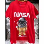 خرید و قیمت تیشرت و شلوارک بچگانه طرح ناسا NASA مناسب 8 تا 15 سال قرمز از حجره