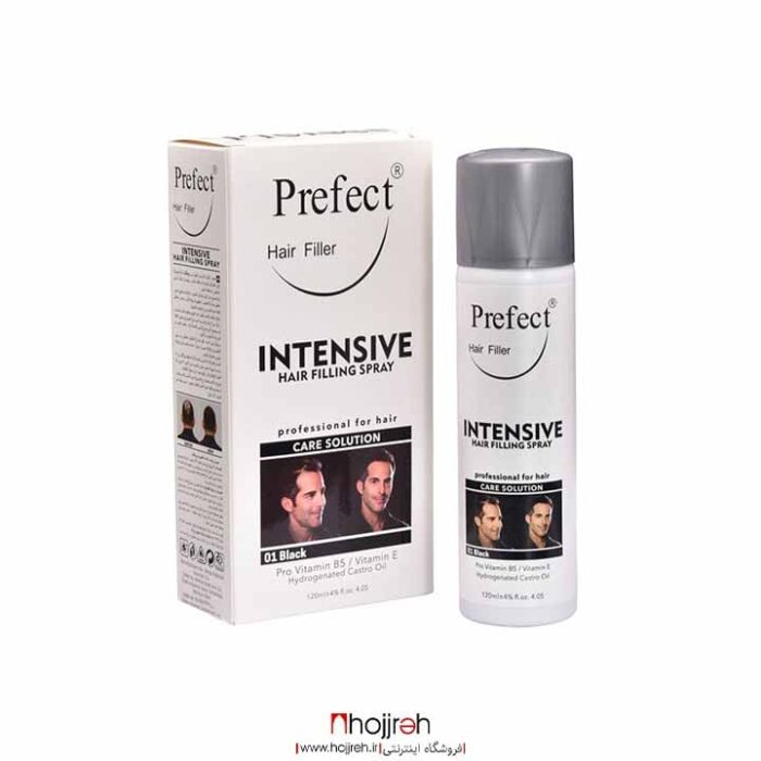 خرید و قیمت راسپری پرپشت کننده مو پرفکتPERFECT هیر فیلر شماره 01 حجم 120 میلی لیتر رنگ مشکی از حجره