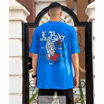 خرید و قیمت تیشرت مردانه پشت طرح دار آبی از حجره