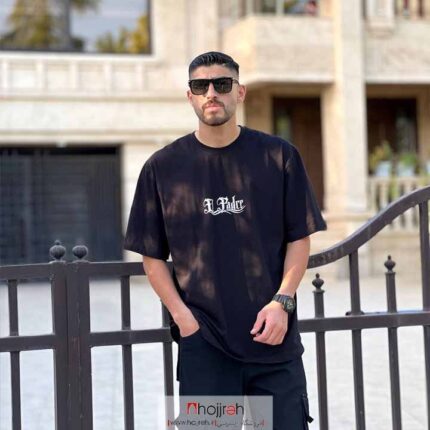 خرید و قیمت تیشرت مردانه پشت طرح دار مشکی از حجره