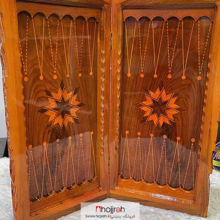 قیمت و خرید تخته نرد چوب گردو دور منبت کد TNS610 از حجره