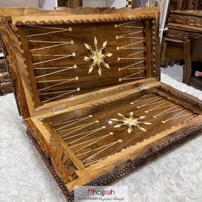 قیمت و خرید تخته نرد منبت کاری چوب گردو از حجره