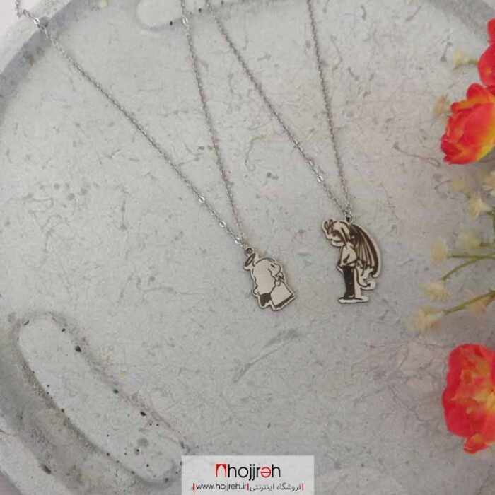 خرید و قیمت ست گردنبند استیل فانتزی شیطان و فرشته کد GB28 ازحجره