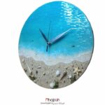 خرید و قیمت ساعت دیواری رزینی طرح دریای مواج قطر ۳۵ سانت کد IAR02 از حجره