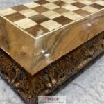 قیمت و خرید تخته نرد و شطرنج دور منبت چوب گردو طرح ریشه کد TNS46 از حجره