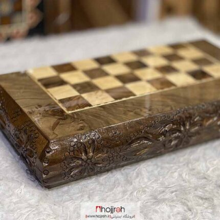 قیمت و خرید تخته نرد و شطرنج دو بازی دور منبت چوب گردو از حجره