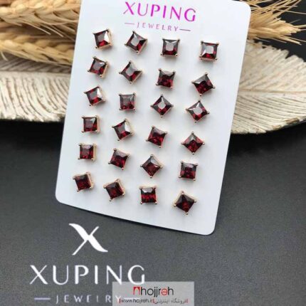 خریدو قیمت گوشواره میخی نگین قرمز برند ژوپینگ XUPING کد D607 ا زحجره