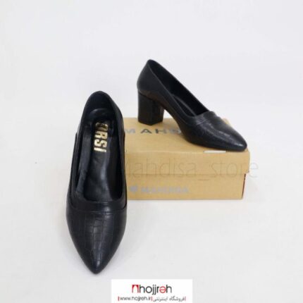 خرید و قیمت کفش مجلسی طرحی سنگی پاشنه ۵ سانت مشکی کد MH822 از حجره