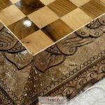 قیمت و خرید تخته نرد چوب گردو سر و بغل منبت ساخت کردستان کد TNS51 از حجره