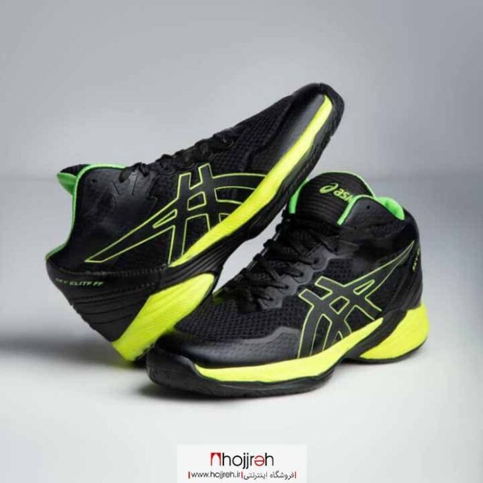 خرید و قیمت کفش والیبال اسیکس ASICS مشکی فسفری کد VM1275 از حجره