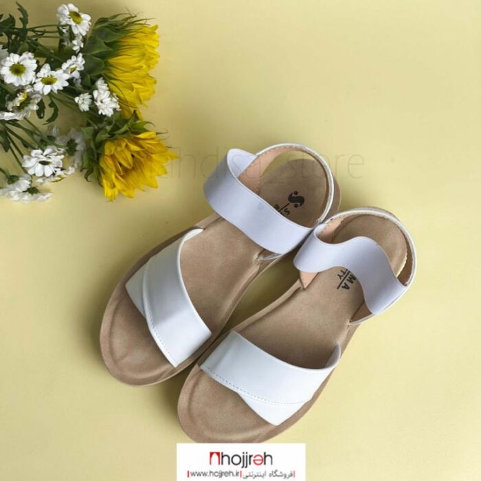 خرید و قیمت صندل اسپرت چرم طرح بتی سفید کد MH862 از حجره