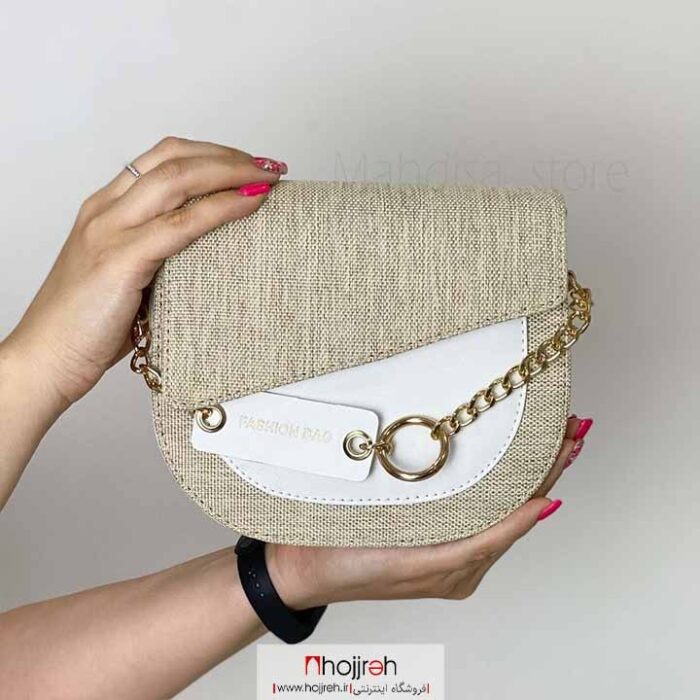 خرید و قیمت کیف یک طرفه چرم سفید کد MH874 از حجره