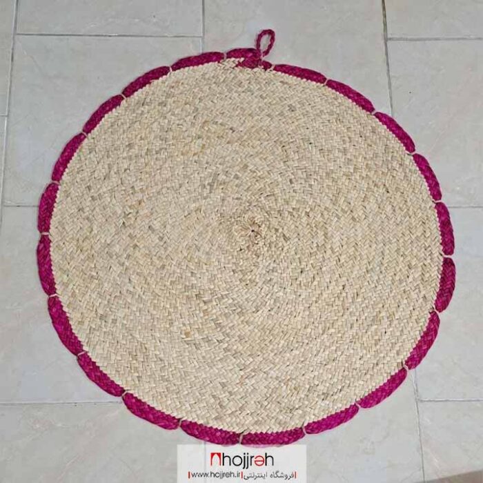 خرید و قیمت سفره حصیری ۸۰ سانتی دور دالبر صورتی کد SNV61 از حجره
