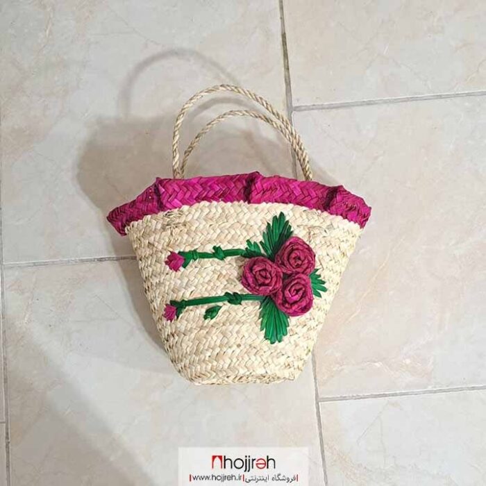 خرید و قیمت ساک حصیری بچگانه صورتی کد SNV62 ازحجره