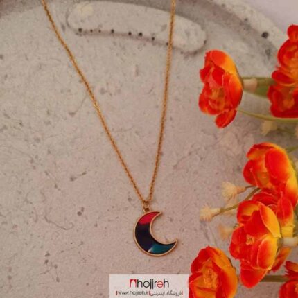 خرید و قیمت گردنبند استیل طرح ماه رنگی کد GB34 از حجره