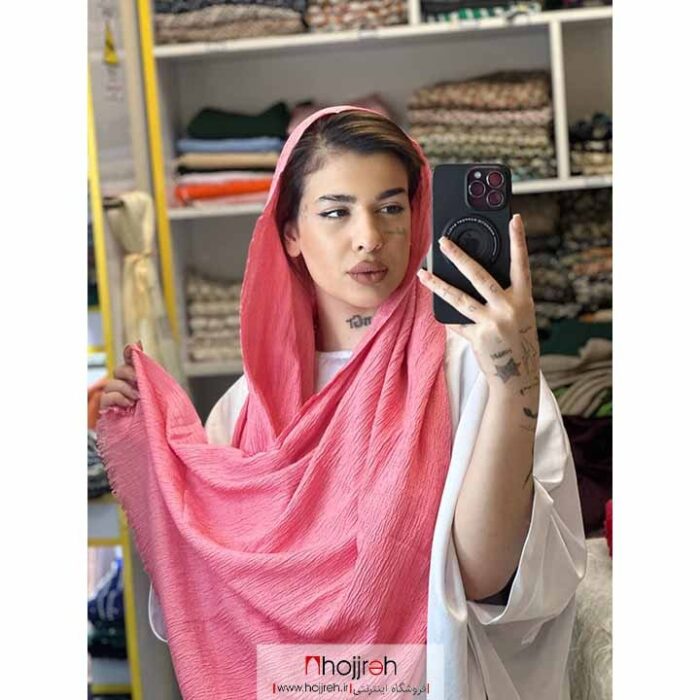 خرید و قیمت شال پفکی چهار فصل صورتی کد KM10 ازحجره