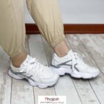 خرید و قیمت کتانی دخترانه طرح آسیکس ASICS سفید طوسی کد MH883 از حجره