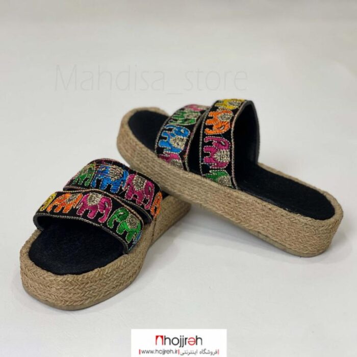 خرید و قیمت صندل کنفی طرح سنتی گلدوزی کد MH909 از حجره