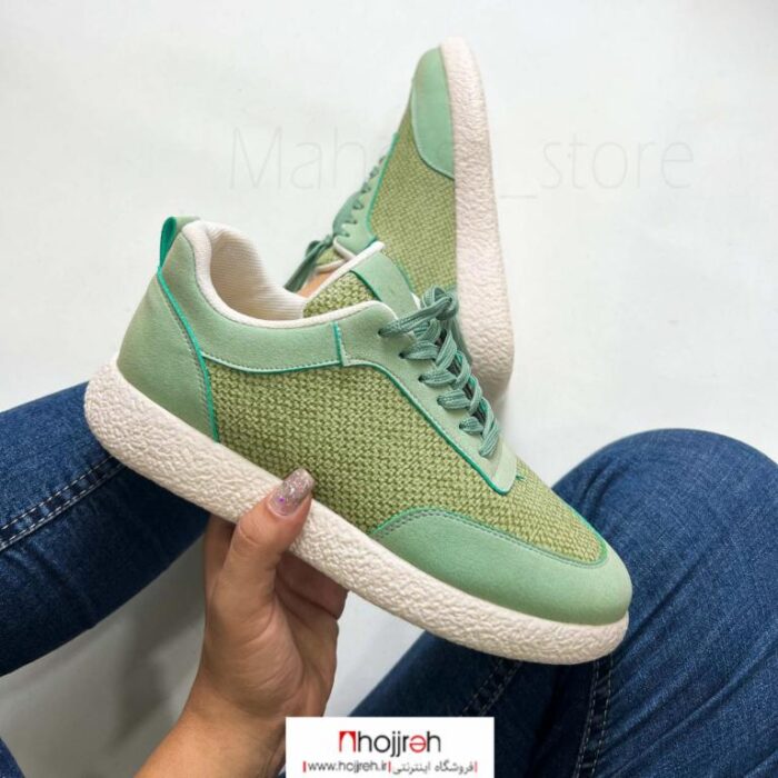 خرید و قیمت کتانی دخترانه ونس بندی کرم سبز کد MH920 از حجره