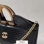 خرید و قیمت کیف دستی چرم طرح شنل CHANEL مشکی کد MH959 از حجره