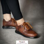 خرید و قیمت کفش کتانی بندی کلارک عسلی کد MH966 از حجره