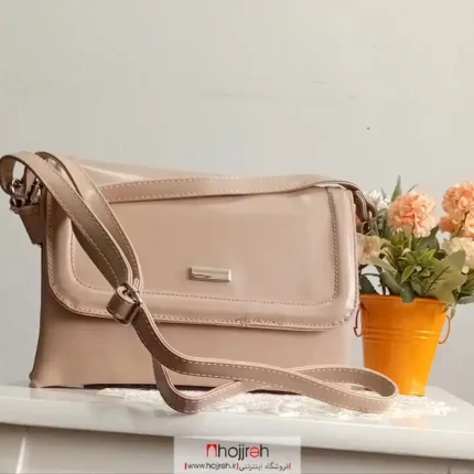 قیمت و خرید کیف چرم زنانه یک طرفه کرم کد HK152 از حجره