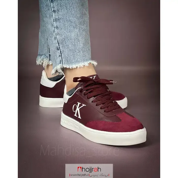 خرید و قیمت کتانی ونس دخترانه طرح CK زرشکی کد MH1034 از حجره