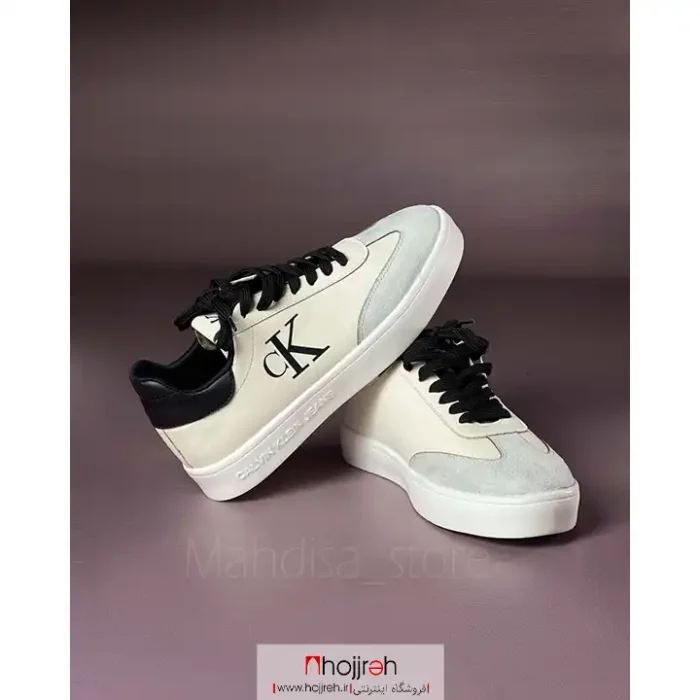 خرید و قیمت کتانی ونس دخترانه طرح CK کرم سفید کد MH1034 از حجره