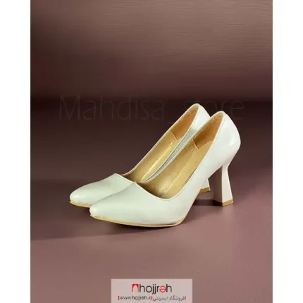 خرید و قیمت کفش مجلسی لودشکا ساده پاشنه درختی ۷ سانت سفید کد MH1035 از حجره