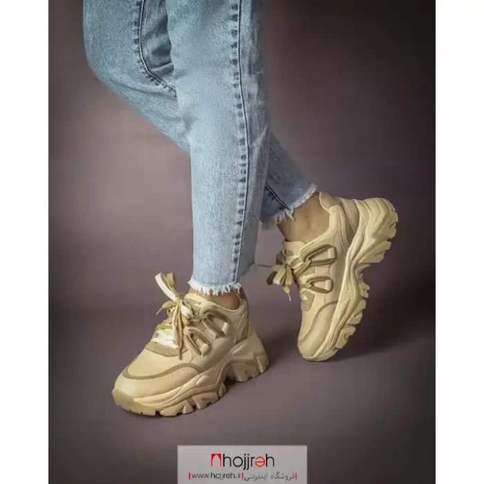 قیمت و خرید کتانی لژدار بندی دخترانه کرم کد MH1042 از حجره