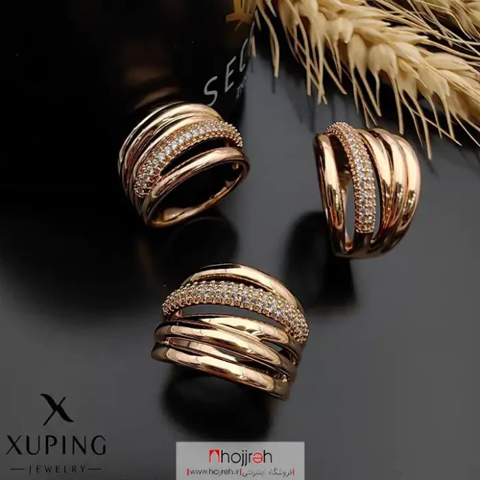 خرید و قیمت انگشتر طرح طلا برند ژوپینگ XUPING آبکاری طلا کد D778 از حجره